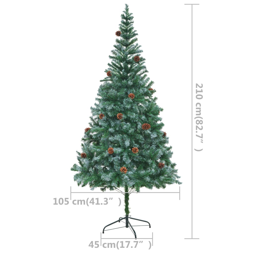 Set Albero Natale Artificiale con LED Palline e Pigne 210 cm  cod mxl 67951