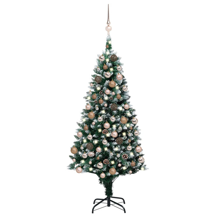 Set Albero Natale Artificiale con LED Palline e Pigne 150 cm   cod mxl 15851