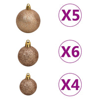 Set Albero Natale Artificiale con LED Palline e Pigne 150 cm   cod mxl 15851