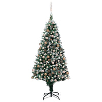 Set Albero Natale Artificiale con LED Palline e Pigne 240 cm 3077619