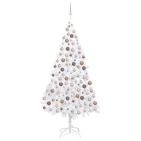 Albero di Natale Preilluminato con Palline Bianco 240 cm PVC 3077629