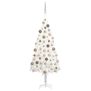 Set Albero Natale Artificiale con LED e Palline Bianco 120 cm   cod mxl 32915