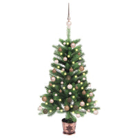 Albero di Natale Artificiale con LED e Set Palline 90 cm Verde cod mxl 15621