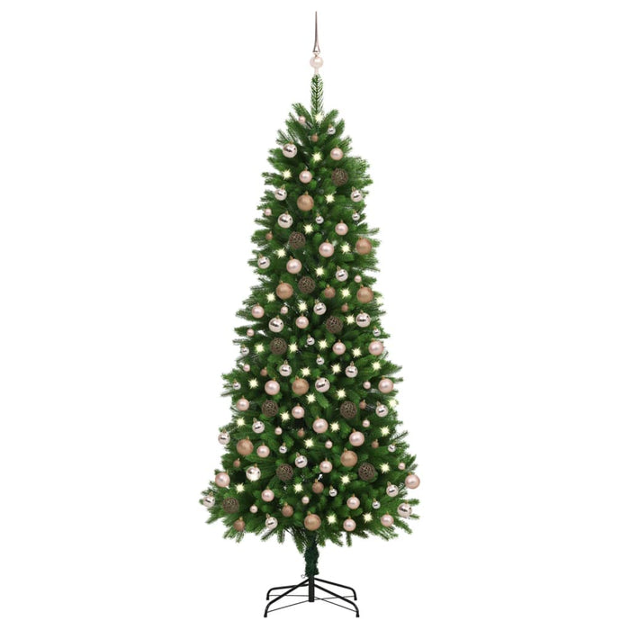 Set Albero Natale Artificiale con LED e Palline 240 cm Verde  cod mxl 36355