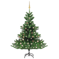 Albero Natale Artificiale Abete Nordmann LED Palline Verde150cm cod mxl 21015