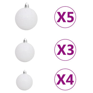 Set Albero Natale Artificiale a Metà LED e Palline Verde 120cm  cod mxl 15697