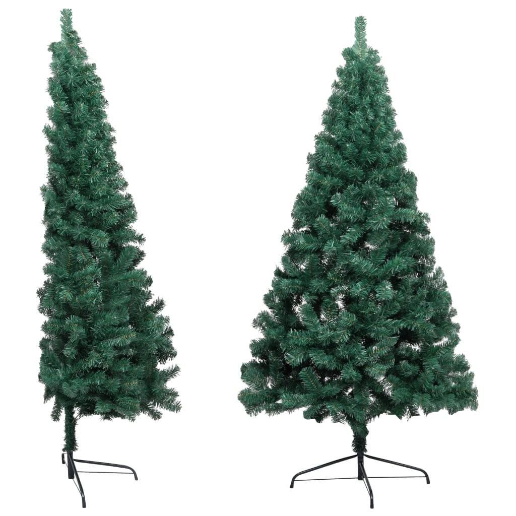 Set Albero Natale Artificiale a Metà LED e Palline Verde 180 cm 3077651