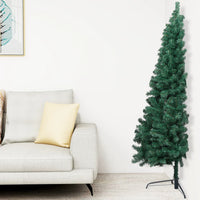 Set Albero Natale Artificiale a Metà LED e Palline Verde 180 cm 3077651