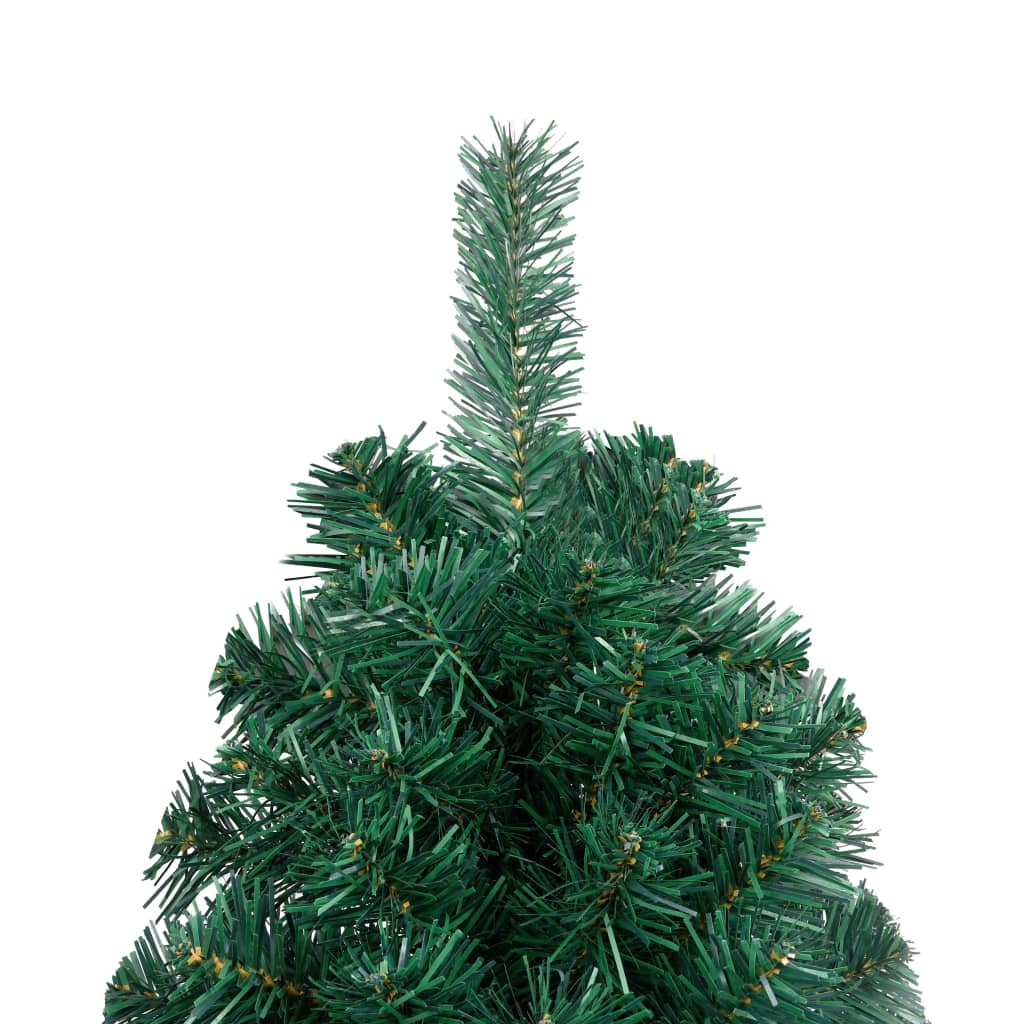 Set Albero Natale Artificiale a Metà LED e Palline Verde 180 cm 3077651