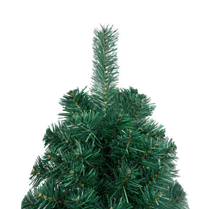 Set Albero Natale Artificiale a Metà LED e Palline Verde 180 cm 3077651