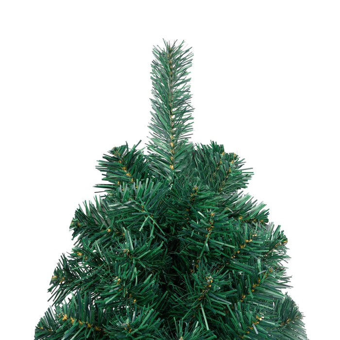 Set Albero Natale Artificiale a Metà LED e Palline Verde 180 cm 3077651