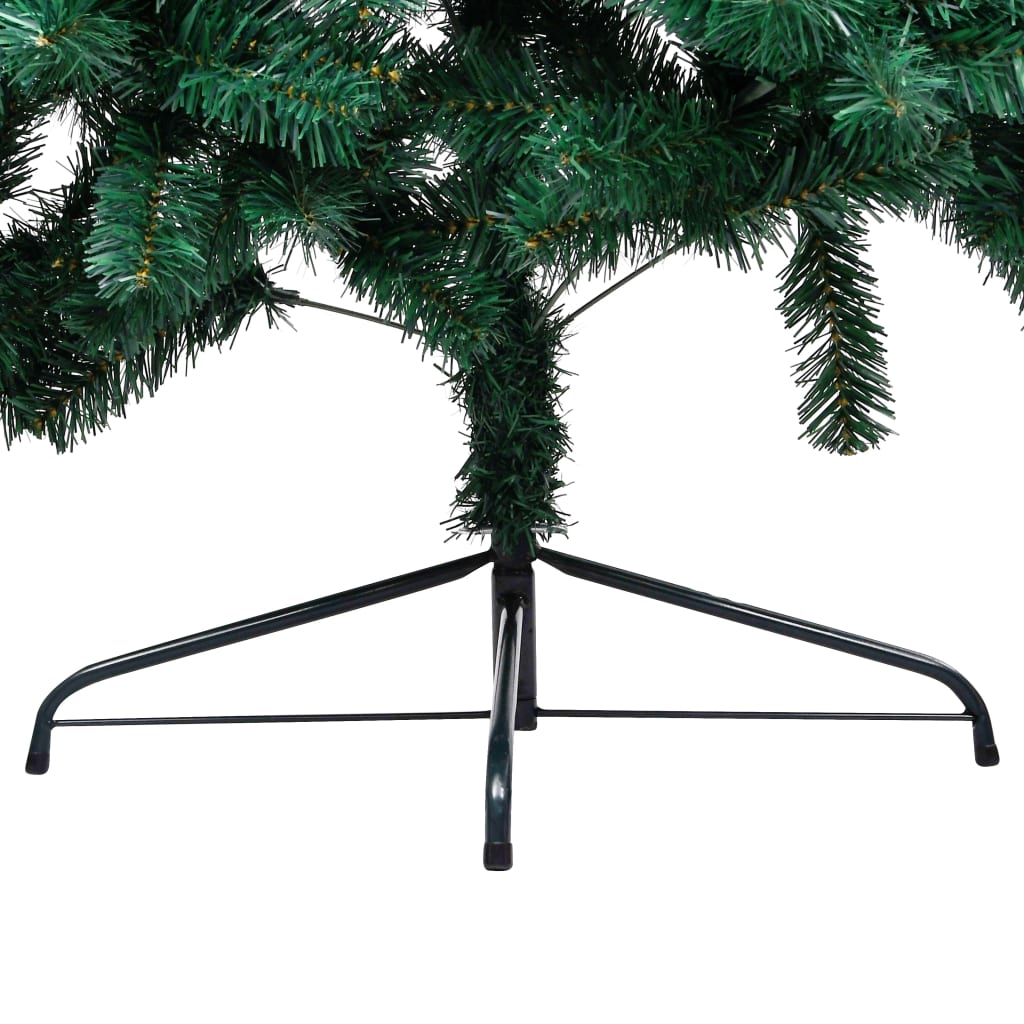 Set Albero Natale Artificiale a Metà LED e Palline Verde 210cm  cod mxl 23858