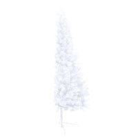 Set Albero Natale Artificiale a Metà LED Palline Bianco 120cm 3077655