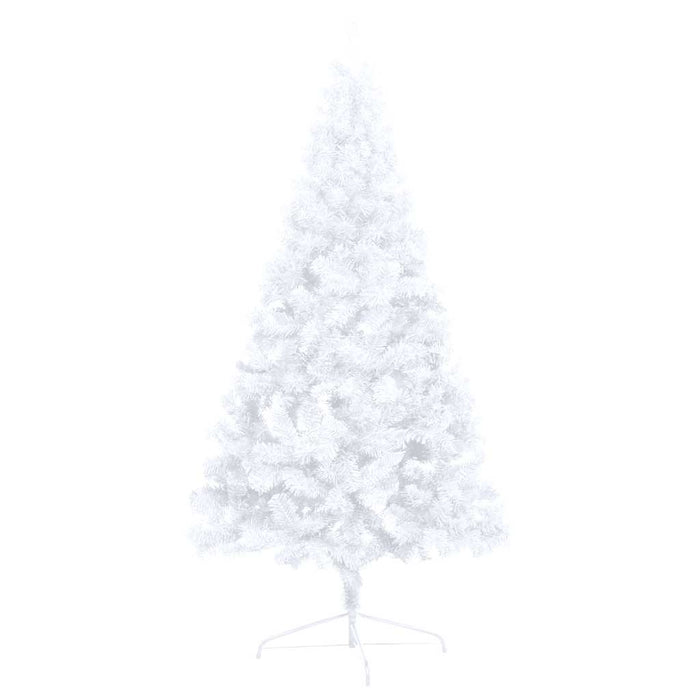 Set Albero Natale Artificiale a Metà LED Palline Bianco 120cm 3077655