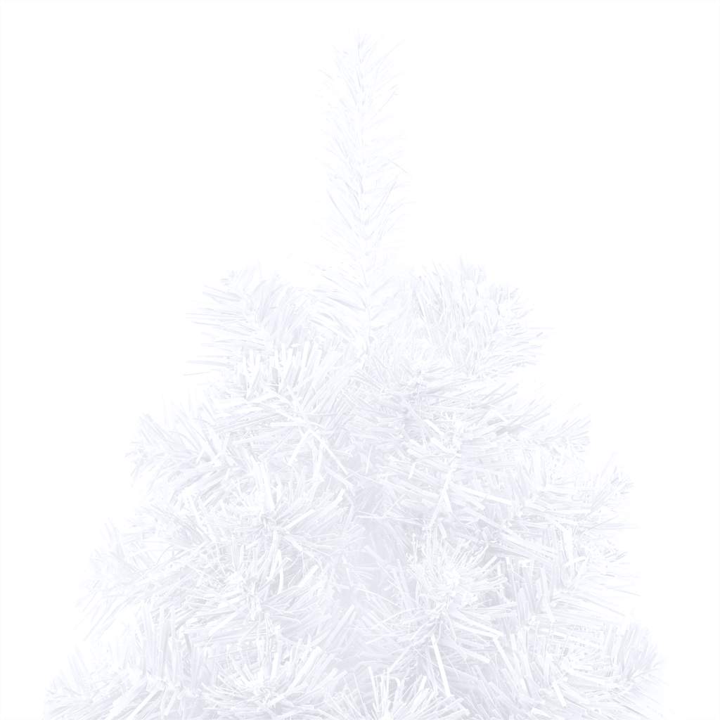 Set Albero Natale Artificiale a Metà LED Palline Bianco 120cm 3077655