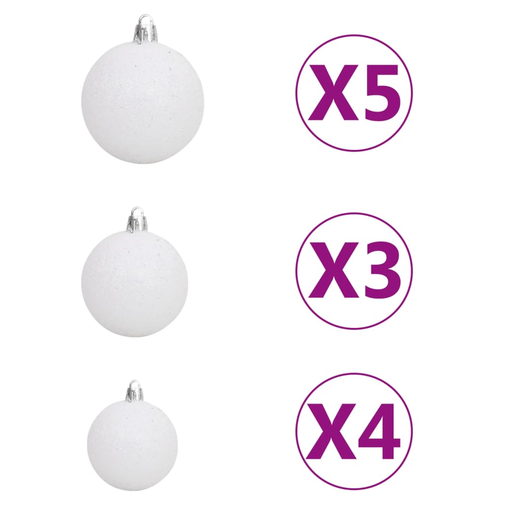 Set Albero Natale Artificiale con LED e Palline 150 cm 380 Rami cod mxl 13592