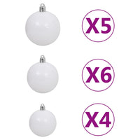 Set Albero Natale Artificiale con LED e Palline 150 cm 380 Rami cod mxl 13592