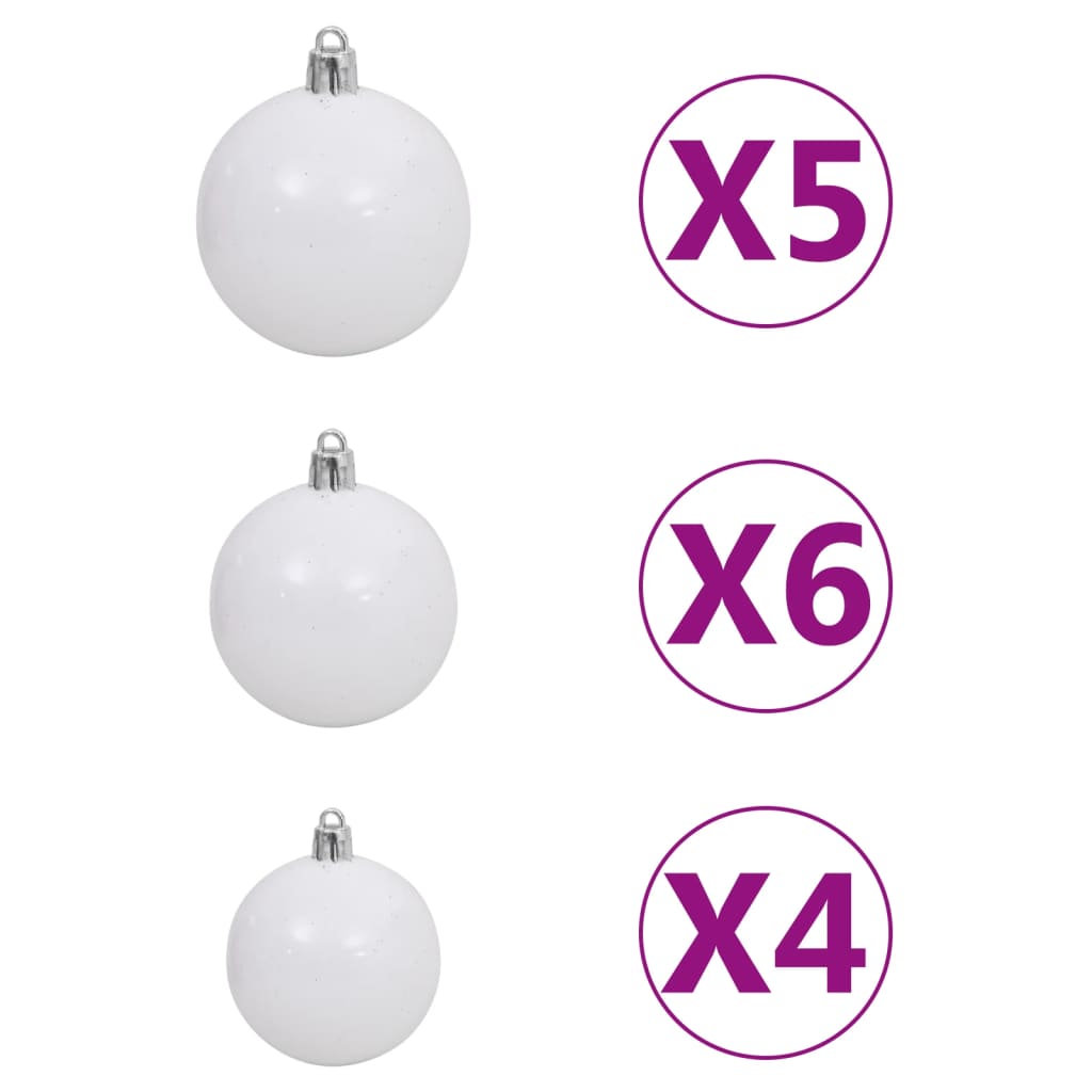 Set Albero Natale Artificiale con LED e Palline 120 cm 230 Rami  cod mxl 67943