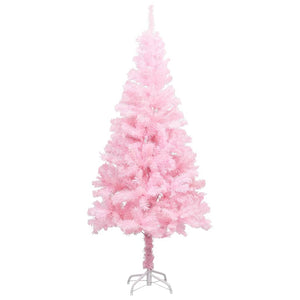 Set Albero Natale Artificiale con LED e Palline Rosa 120 cm PVC cod mxl 13084