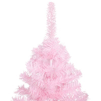 Set Albero Natale Artificiale con LED e Palline Rosa 120 cm PVC cod mxl 13084