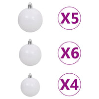 Set Albero Natale Artificiale con LED e Palline Rosa 150 cm PVC  cod mxl 15685