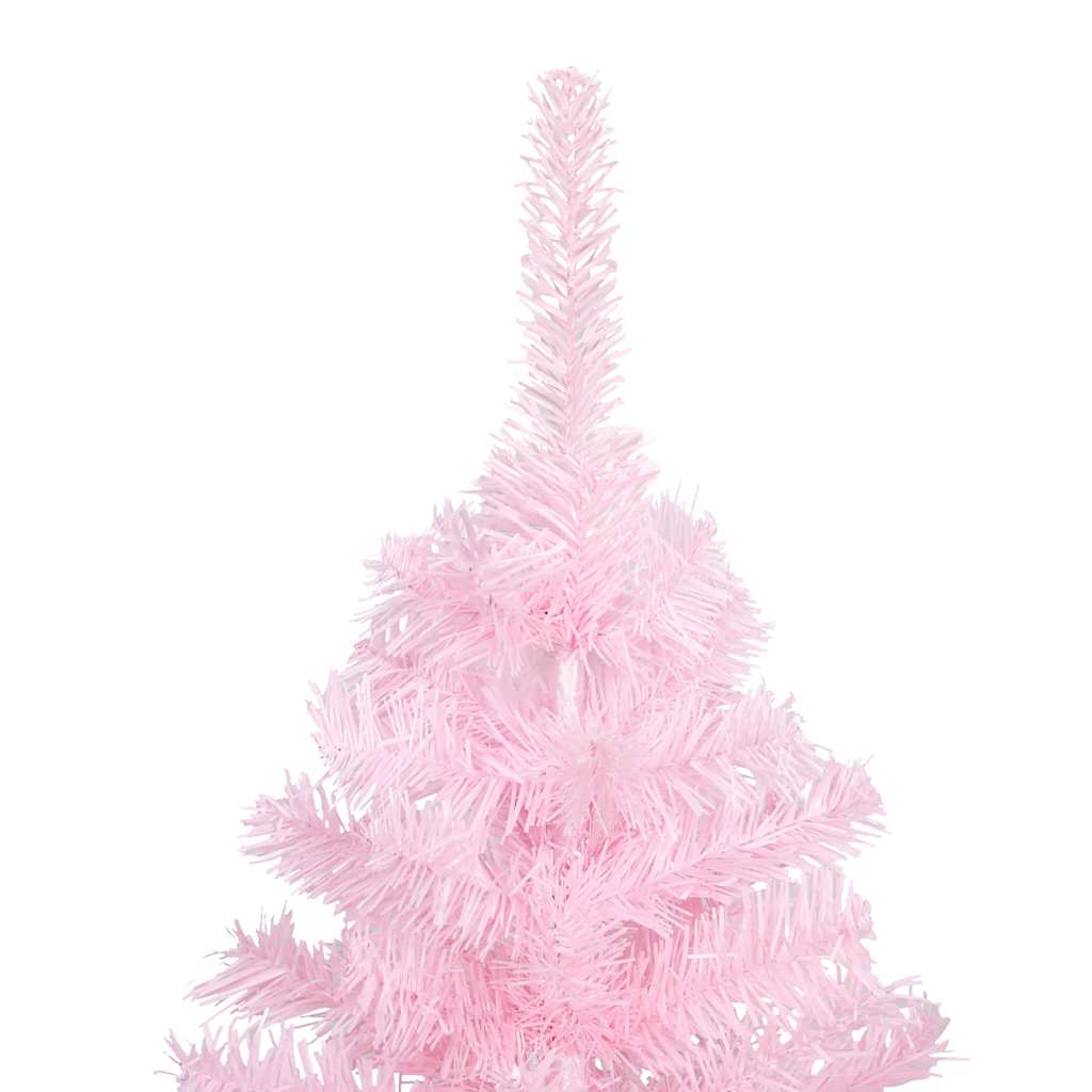 Set Albero Natale Artificiale con LED e Palline Rosa 180 cm PVC 3077671