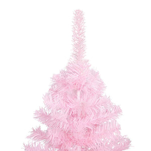 Set Albero Natale Artificiale con LED e Palline Rosa 180 cm PVC 3077671