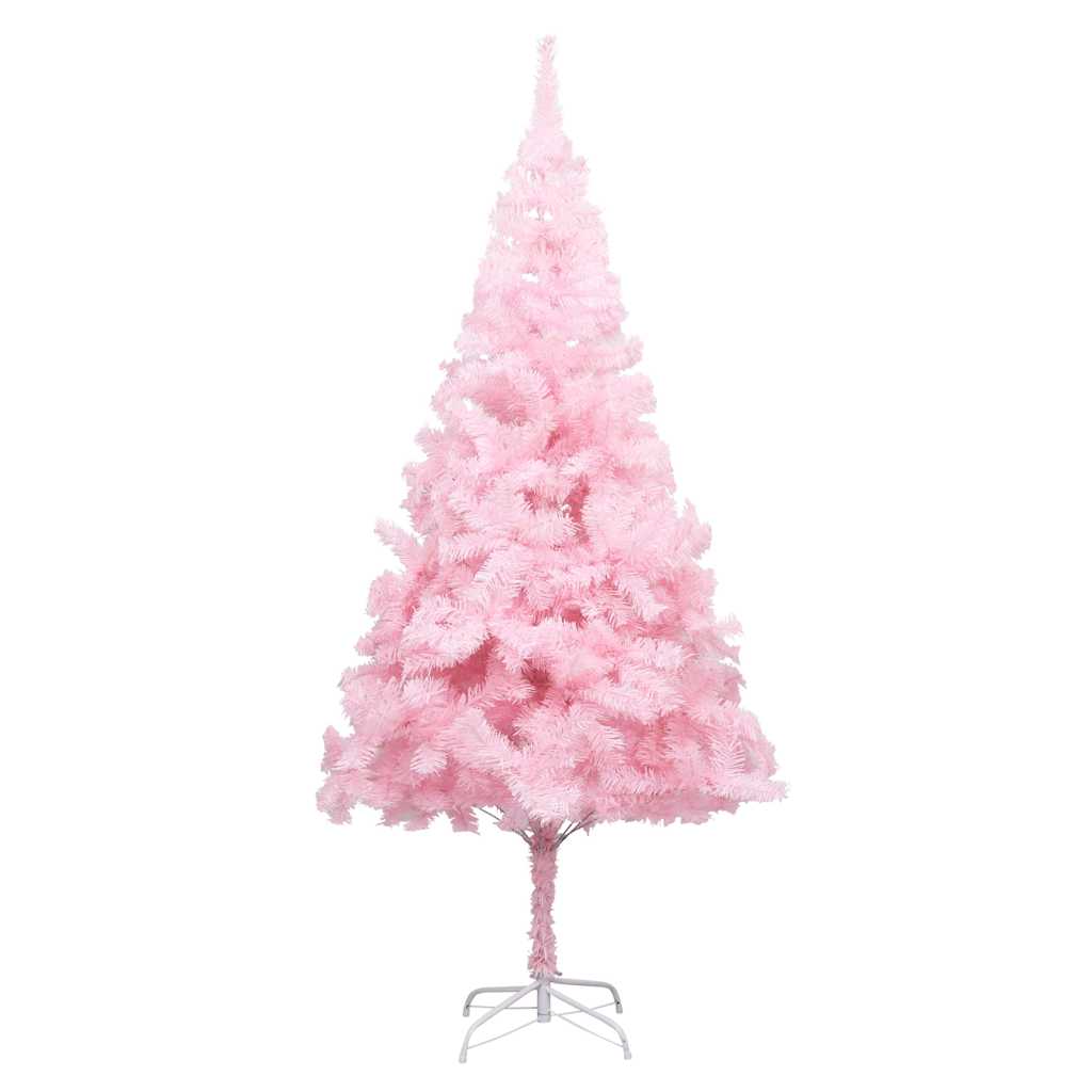 Set Albero Natale Artificiale con LED e Palline Rosa 210 cm PVC 3077672