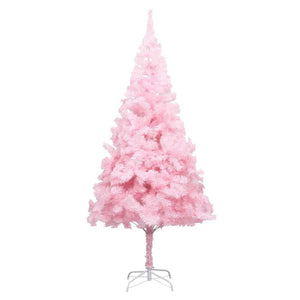 Set Albero Natale Artificiale con LED e Palline Rosa 210 cm PVC 3077672