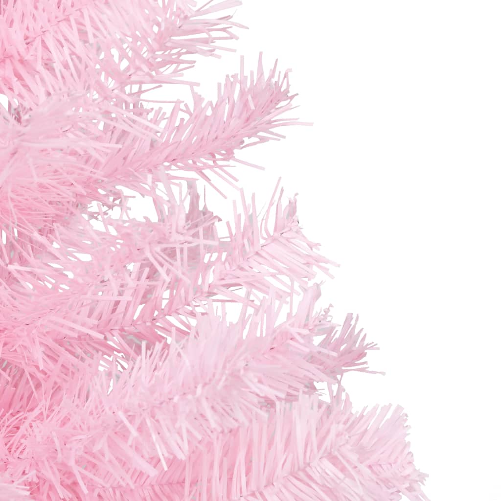 Set Albero Natale Artificiale con LED e Palline Rosa 240 cm PVC cod mxl 27835