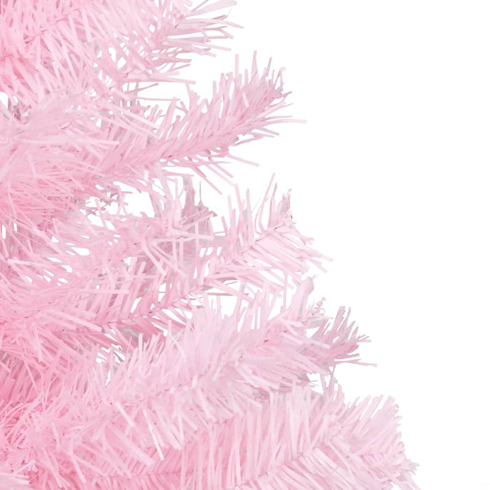 Set Albero Natale Artificiale con LED e Palline Rosa 240 cm PVC 3077673