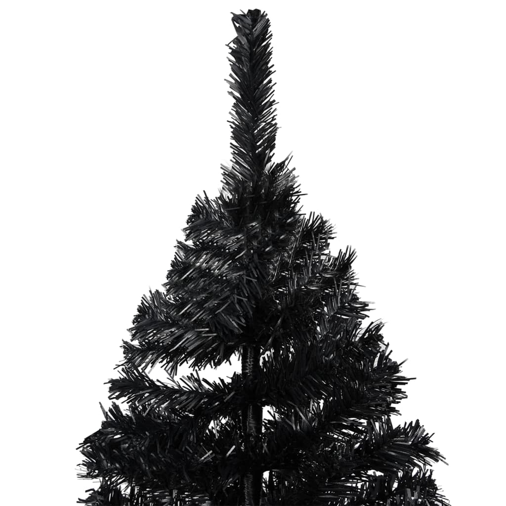 Set Albero Natale Artificiale con LED e Palline Nero 240 cm PVC  cod mxl 27827