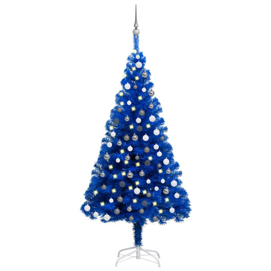 Set Albero Natale Artificiale con LED e Palline Blu 150 cm PVC  cod mxl 15688