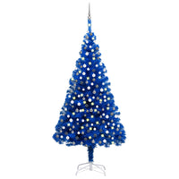 Set Albero Natale Artificiale con LED e Palline Blu 210 cm PVC  cod mxl 27831