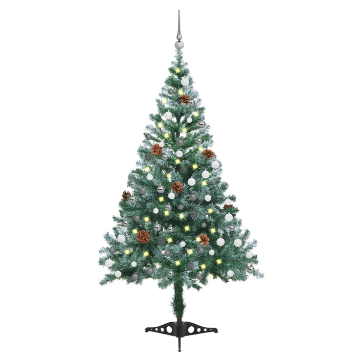 Set Albero Natale Satinato con LED Palline e Pigne 150 cm   cod mxl 34720