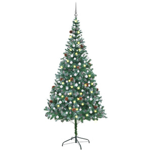 Set Albero Natale Artificiale con LED Palline e Pigne 210 cm   cod mxl 67953