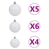 Set Albero Natale Artificiale con LED e Palline Bianco 90 cm  cod mxl 27037