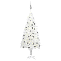 Set Albero Natale Artificiale con LED e Palline Bianco 120 cm  cod mxl 25971