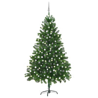 Set Albero di Natale Artificiale con LED e Palline Verde 210 cm cod mxl 18851