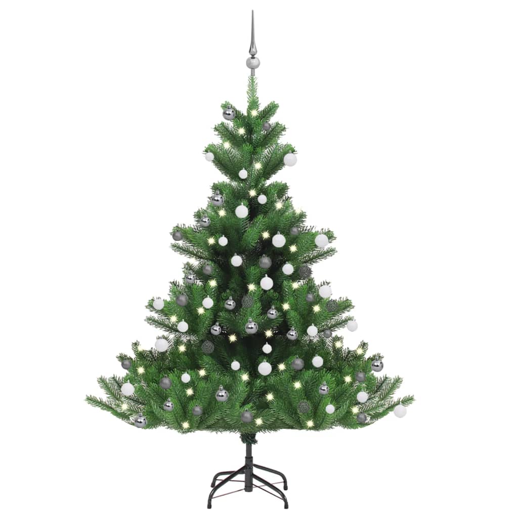 Albero Natale Artificiale Abete Nordmann LED Palline Verde150cm cod mxl 21007