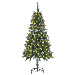 Albero di Natale Artificiale Preilluminato con Pigne 150 cmcod mxl 120778