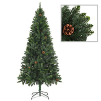 Set Albero Natale Artificiale con LED e Palline Verde 210cm