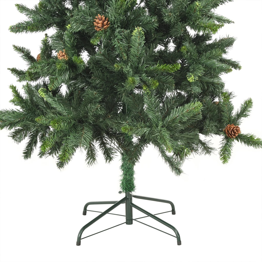 Set Albero Natale Artificiale con LED e Palline Verde 210cm