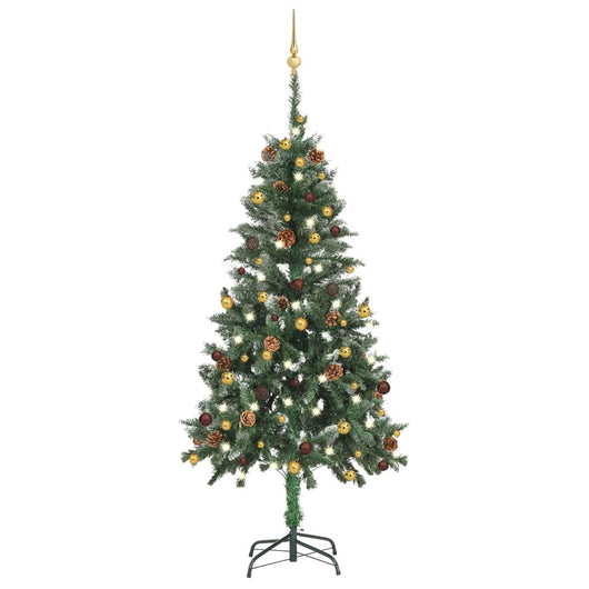 Set Albero Natale Artificiale con LED e Palline 150 cm 