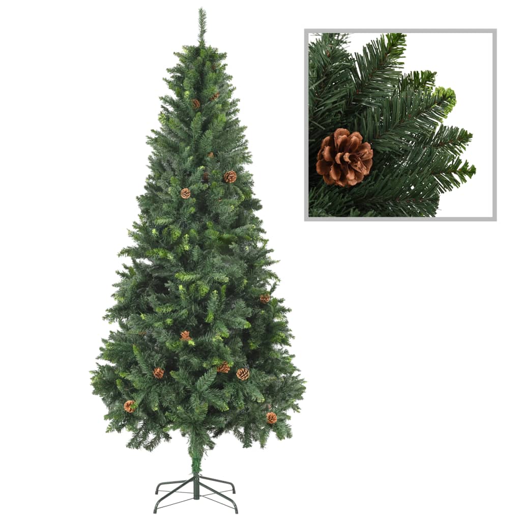 Set Albero Natale Artificiale con LED Palline e Pigne 210 cm cod mxl 27555