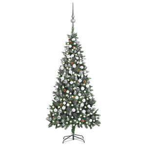 Set Albero Natale Artificiale con LED Palline e Pigne 210 cm cod mxl 27247