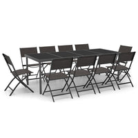 Set da Pranzo per Giardino 11 pz in Acciaio 3073508