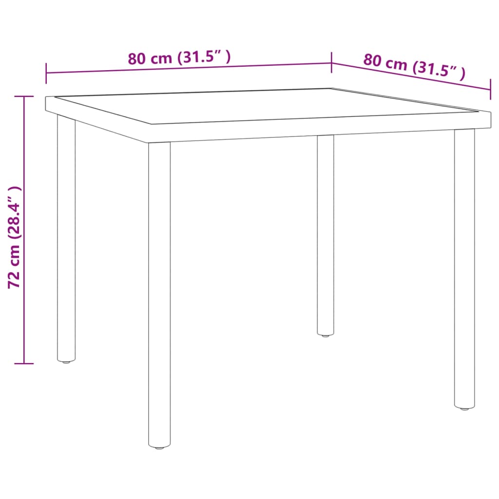 Set da Pranzo per Esterni 5 pz in Acciaio