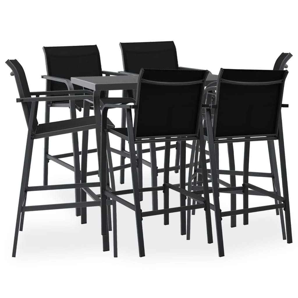 Set Bar da Giardino 7 pz Nero 3073578