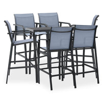 Set Bar da Giardino 7 pz Nero e Grigio 3073579